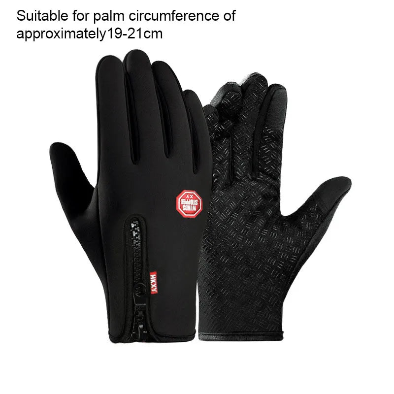 Men's Cycling Gloves Winter Touch Screen Warm Women Bicycle Waterproof Thermal Non-Slip Gloves Gym Outdoor Ski Sports Equipment