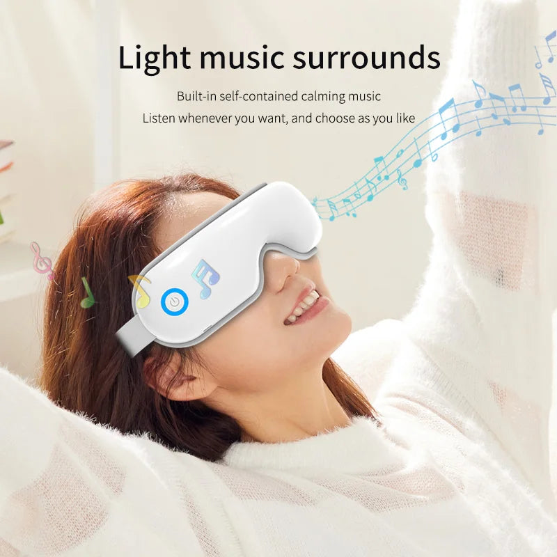 4 in 1 Airbag Eye Massager with Heat for Migraines Relief Smart Eye Mask with Bluetooth Music for Relax Eye Strain Improve Sleep