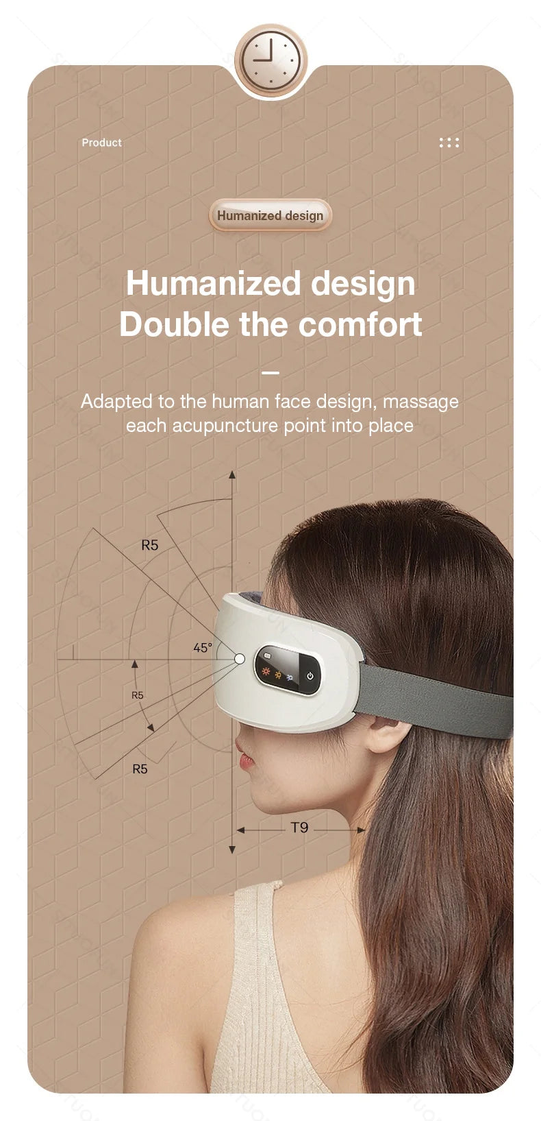 Eye Massager with Heat, Vibration and Bluetooth Music, Smart Massage Eye Mask for Eye Relax, Reduce Eye Strain, Improve Sleep