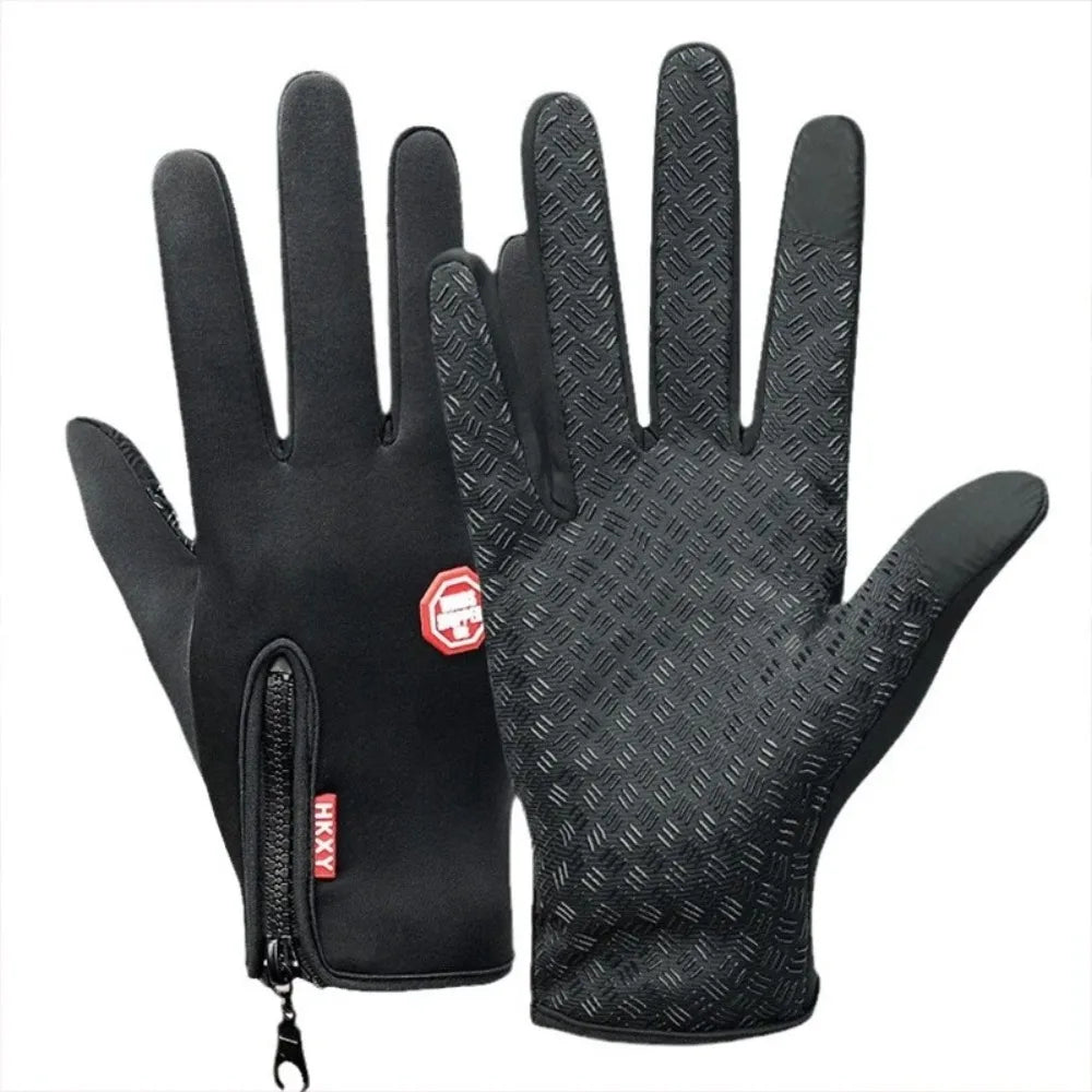 Men's Cycling Gloves Winter Touch Screen Warm Women Bicycle Waterproof Thermal Non-Slip Gloves Gym Outdoor Ski Sports Equipment