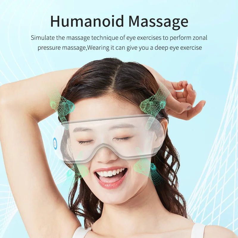 4 in 1 Airbag Eye Massager with Heat for Migraines Relief Smart Eye Mask with Bluetooth Music for Relax Eye Strain Improve Sleep